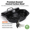 13” Roaster Pan with Lid and Rack, Small Enamel Roaster