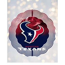 Handmade Houston Texans Inspired 8in Round 3D  Wind Spinner