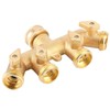 Brass Garden 4-Way Hose Splitter Hose Adapter Ball Valve Water