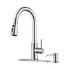 FORIOUS Kitchen Faucets with Soap Dispenser and Pull Down Sprayer,