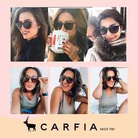 Carfia Vintage Polarised Sunglasses for Men/Women, Blue Light Filter, UV400 Protection, Ultralight Frame - Modern Damen&schwarz-2