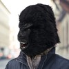 PartyHop Chimpanzee Monkey Chimp Head Mask Black Animal Latex Full