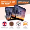 2 x MDF Glossy Top Coasters Square - Sunset Giant