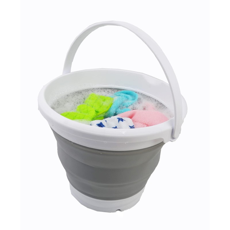 SAMMART 5.5L Collapsible Plastic Bucket Collapsible Round Tub Portable Water