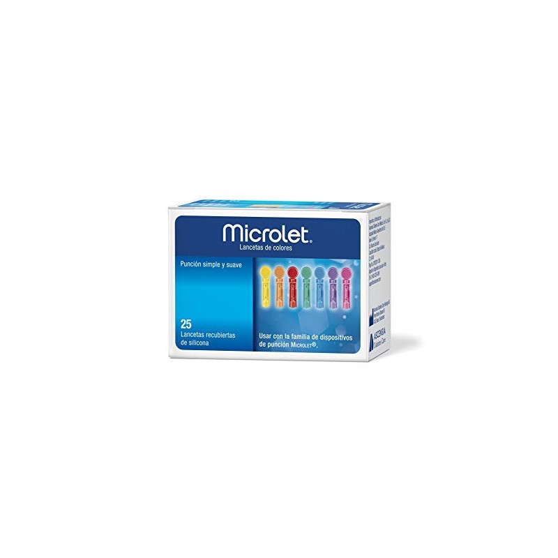 Microlet Lancetas Estériles, color, 25 count, pack of/paquete de