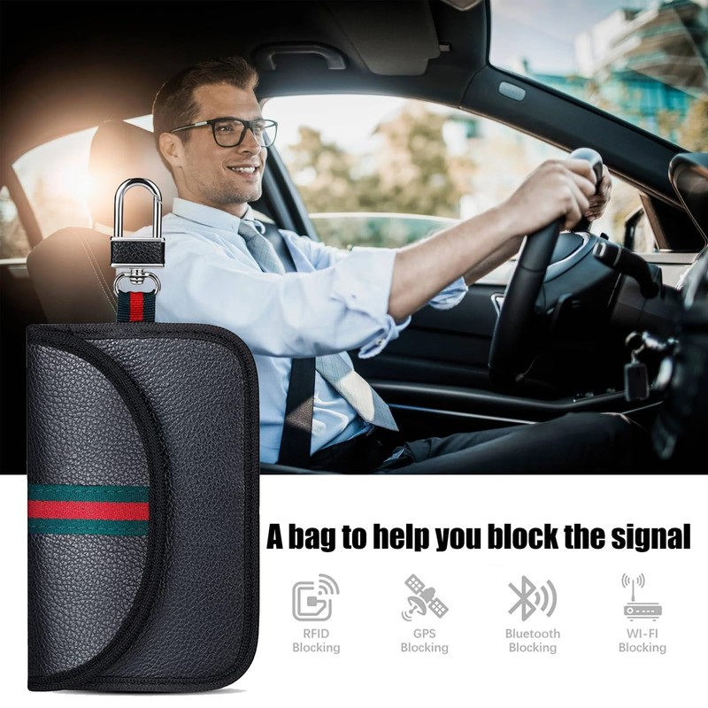 Car Key Signal Blocker Pouch, 2 Pack Faraday Pouch for