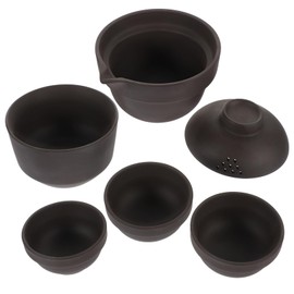 LIFKOME 1set Portable Chinese Tea Set with Teapot Cups Travel Ceramic Teaware Kit for Gatherings Insulation for Tea Home Office Use