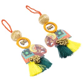 Elephant Design Diwali Subh Labh Wall Hangings Indian Traditional Home Office Temple Festival Décor Shubh Labh Hanging for Diwali Indian Puja Wedding & Festival Office Decoration Home Decor Gift