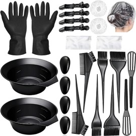 23 Piezas Kit De Coloración De Tinte para El Cabello, Herramientas para Teñir Cabello, con Brocha, Tazón de Teñir, Pinzas para Cabello, Guante, Cofias Plisadas y Oído Cubre, para Salón Bricolaje