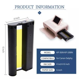 airmall 4PK KP-108IN INK Compatible for Canon Selphy CP1300 CP1200 CP1000 CP900 CP1500