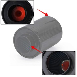 PTNHZ Universal 3" Racing Carbon Fiber Cold Feed Induction Kit Air Intake Kit Air Filter Box Without Fan