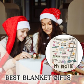 Bestie Gifts, for Women Blankets, Best Friend Christmas Birthday Gifts, Christmas Birthday Presents for Best Friends Female Women Bff, Friendship Gifts, Bestie Gifts for Women
