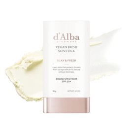 d'alba Piedmont Air Fit Fresh Sun Stick, OTC BROAD SPECTRUM SPF 50+, protección solar no pegajosa sobre la marcha, palo de sol vegano esencial para ex