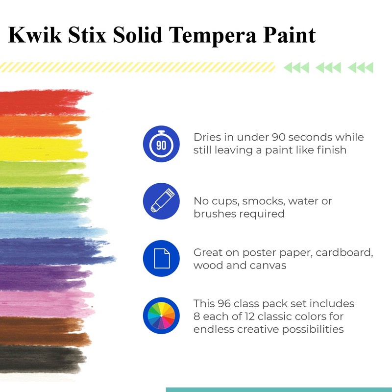 The Pencil Grip Kwik Stix Solid Tempera Paint, Super Quick
