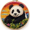 DIY Punch Needle Kits for Beginners Panda with Sunset with