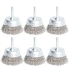 6PCS Stainless Steel Wire Crimped Cup Brush Kit for Drill