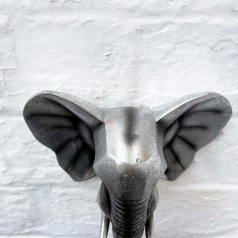 Darthome Ltd Silver Elephant Head Bust Wall Mounted Home Statue
