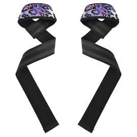 Muñequeras con estampado de leopardo de 26 pulgadas, correas de peso muerto antideslizantes para mujeres para levantamiento de pesas, culturismo, levantamiento de potencia, entrenamiento de fuerza