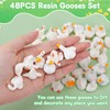 GGSTDDUP 48Pcs Mini Resin Gooses Figurines 12 Styles Small Resin