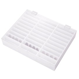zalati Nail Tips Storage Box Nail Art Acrylic Case for Decoration Container Display - 30 Holes - White