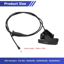912-443 Hood Release Cable with Handle Lever for 1997-2004 Dodge Dakota | 1998-2003 Dodge Durango, Hood Latch Cable Replaces 55256496