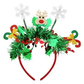Christmas Headbands Holiday Bouncy Headbands Christmas Snowflake Cane Hair Accessories Christmas Costume Party Headwears Accessories for Women Christmas Head Topper for Christmas Party Supplies