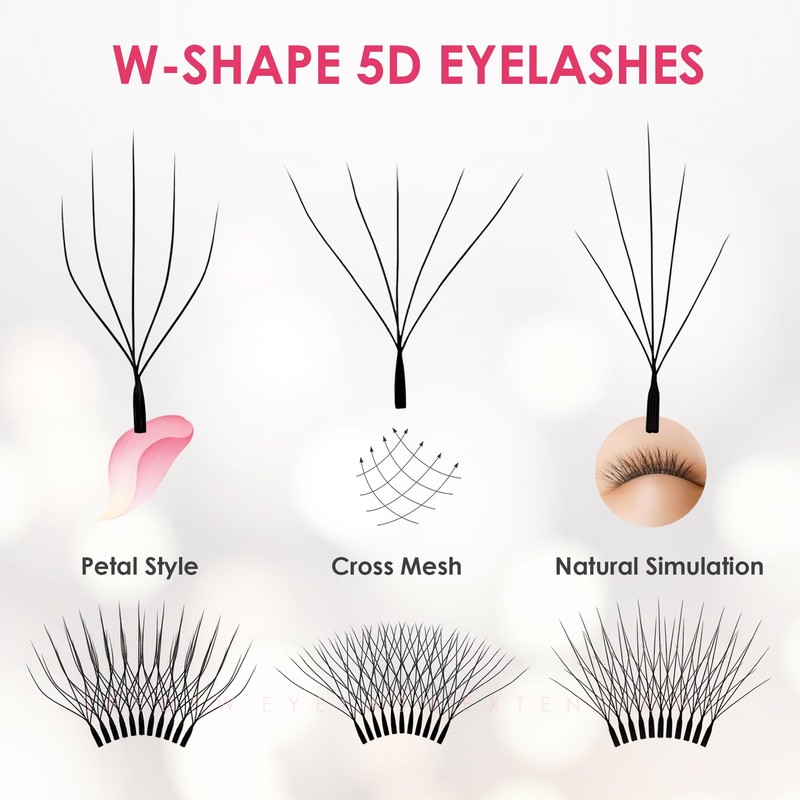 SEEDEW Wispy 5D Lash Extensions, 0.07mm C Curl MIX8-15mm 12