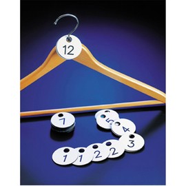 Wardrobe Numbers, Double 1-100 Diameter 4.5 cm White PVC - 1 Un.