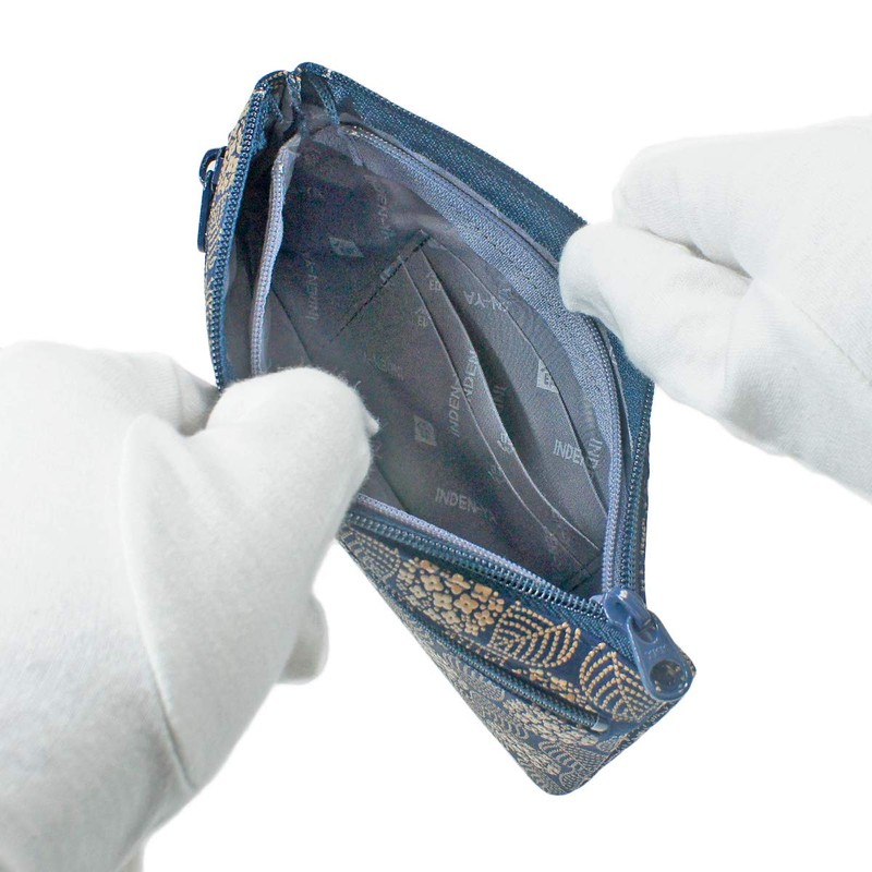 Indenya Inden No. 6 Pouch, Deer Leather, Navy Blue Base