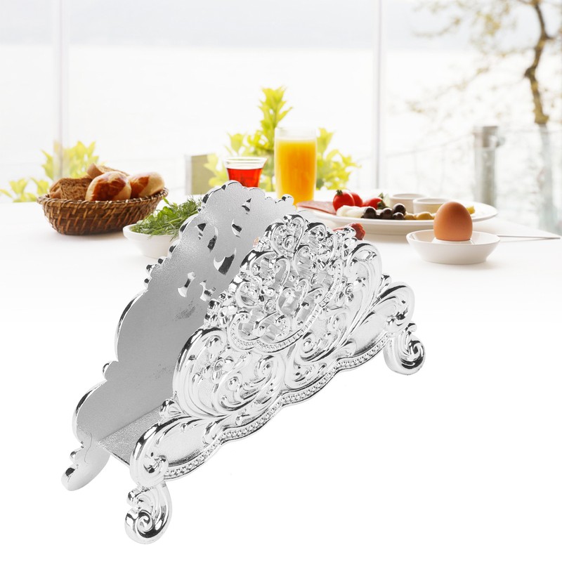 Napkin Holder European Style Metal Hollow Flower Pattern Paper Tissue
