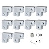 10 Pack 1" X 1" Square Tube Fittings-2 Way Connector,