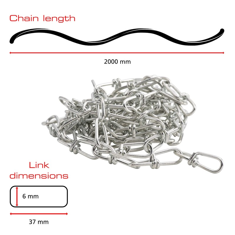 Sterling KZ24L2 Knotted Chain, Bright Zinc, 2.4mm x 2m