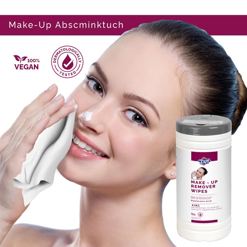 ZIPY Makeup Remover Cleansing Wet Wipes - Face Wipes -