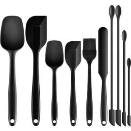 Esptulas de Silicona, esptulas raspadoras resistentes al calor y miniesptulas, juego de 10, antiadherentes, sin BPA, material de calidad alimentaria, 