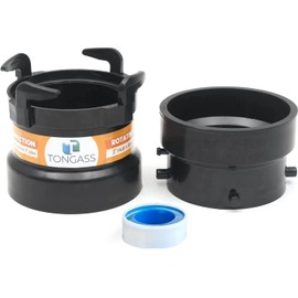TonGass (Combo Pack) RV Sewer Hose Fitting Adapter to PVC, RV Sewer Connection & Termination Adapter - 3" Hub x Bayonet Hooks with Thread Seal Tape