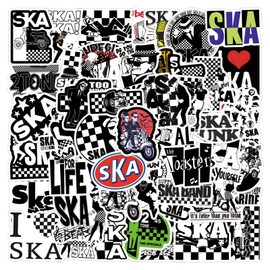55 Pcs SKA Stickers for Kids Teens Adults Boys Girls Gift,Stickers Pack for Laptop,Skateboard,Luggage,Car,Bike, Cup,Computer,Water Bottle Decor,SKA Vinyl Waterproof Sticker Decals