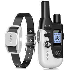 Jugbow Dog Training Collar - 4200FT Dog Collar with Remote for Small Medium Large Dogs, LED Light Electric Collar with Beep/Safe Static/Vibration Modes, IPX8 Waterproof Rechargeable E-Collar(Grey)