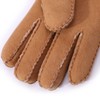 Harssidanzar Leather Mens Glove,Suede Lambskin Shearling Fur Cuff Thick Wool
