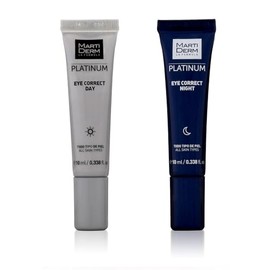 MartiDerm Eye Correct Duo. Crema y Gel día y noche hidratante contorno de ojos. Reduce y disimula bolsas y ojeras - 2 X 10 Ml