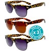 iceBoo Pack of 3 Sunglasses, UV400 CAT.3 Protection Lenses Turtle