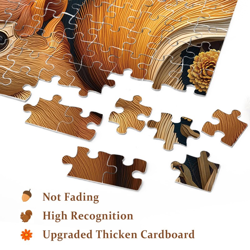 Flower Squirrel Puzzle for Adults 1000 Pieces, Cute Animal Jigsaw