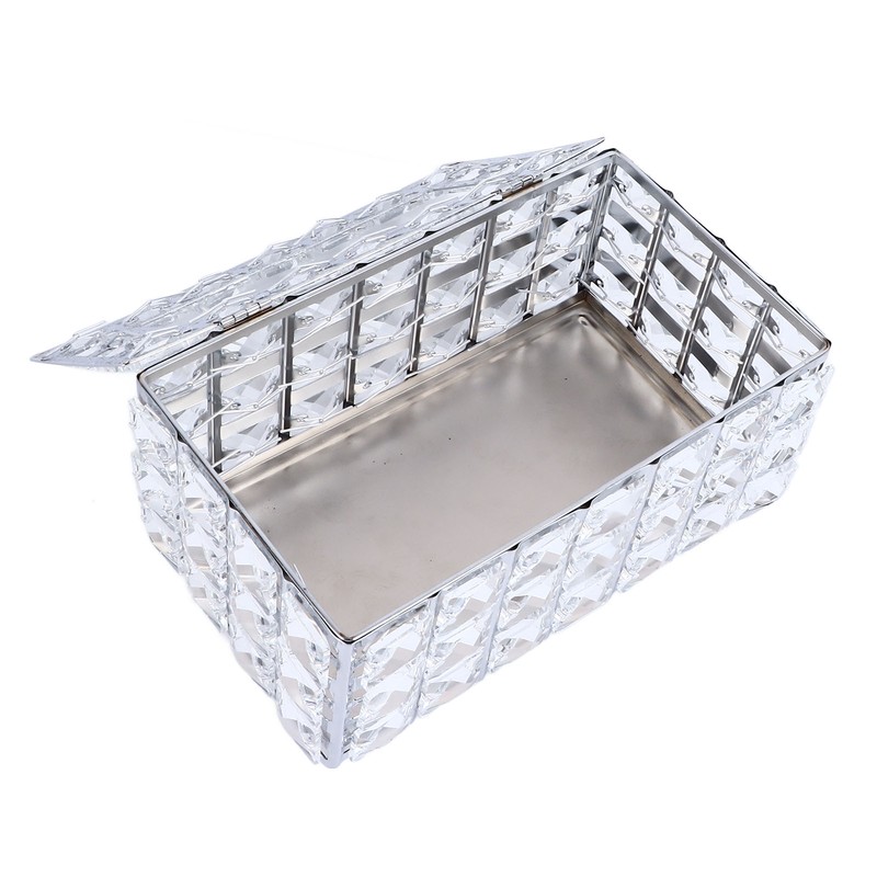 Crystal Tissue Dispenser Elegant Crystal Napkin Holder Decorative Facial Tissue