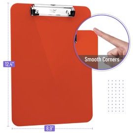 Mr. Pen- Plastic Clipboard, 12.5” x 9”, Red, Clipboards for Kids & Adults, Clipboards Plastic, Clip Board, Teacher Clipboard, Kids Clipboard, Cute Clipboard, Plastic Clipboards
