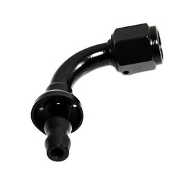 AN4 4AN AN-4 90 Degree Push On/Push Lock Hose End Fitting Adapter Swivel Aluminium Black Universal
