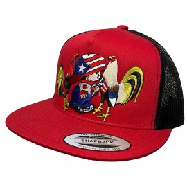 YUPOOG PUERTO RICO HAT RED BLACK MESH BORICUA  FLAG COQUI CONGA EL CHAPO  GUZMAN