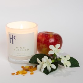 Hillside Candle Night Blossom Scented Candles, Single Wick Soy Candles, Scented Candles for Home, Sweet Apple Fragrance with Complex Notes of Spices & Musk (9 oz)