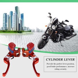 Hydraulic Brake Pump Pair Duokon 22 mm Pair CNC Motorcycle Hydraulic Brake Pump Clutch Master Cylinder Adjustable Lever (Orange)