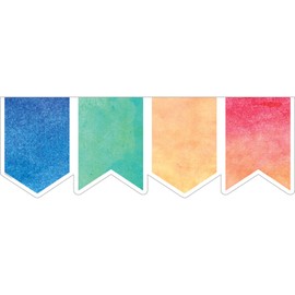 Teacher Created Resources Watercolor Pennants Big Big Border (TCR8981)