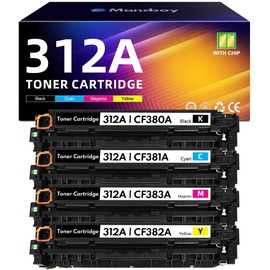 312A Toner Cartridges 4 Pack (with Chip) Replacement for HP 312A CF380A for Color Pro MFP M476dw M476dn M476nw Printer Ink | Black Cyan Magenta Yellow
