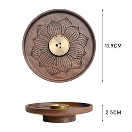 1 Piece Wooden Incense Holder, Lotus Incense Holder Incense Burner with Removable Ash Container, Can Be Used During Meditation, Yoga, Home Decoration